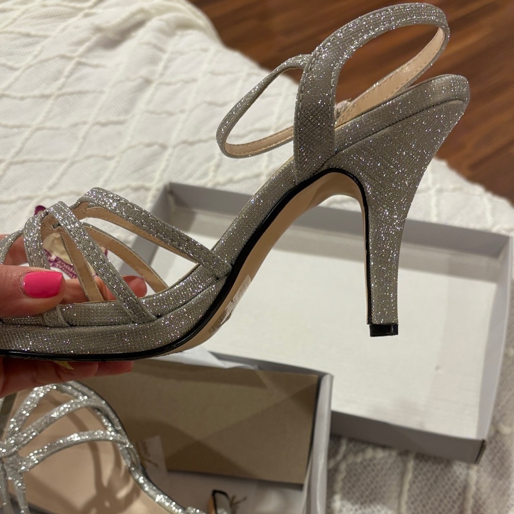 Benjamin Walk Glittering Silver Heels